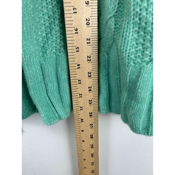 Everlane Women's XL Sweater Mint Green Alpaca & Merino Wool Blend Cable Knit - Picture 4 of 14